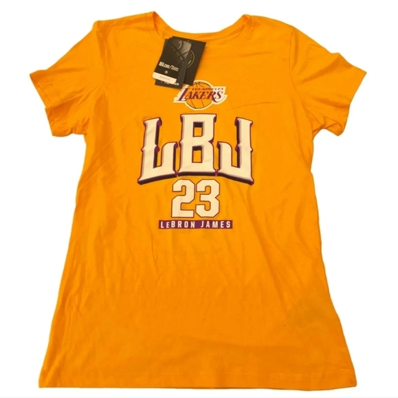 Fanatics T-Shirt Women XL Yellow Lebron James LBJ Lakers Champions 2020 - Picture 6 of 6